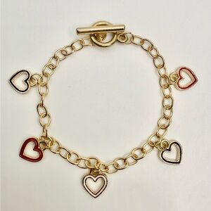Handmade Gold Heart Charm Bracelet Valentine Gift